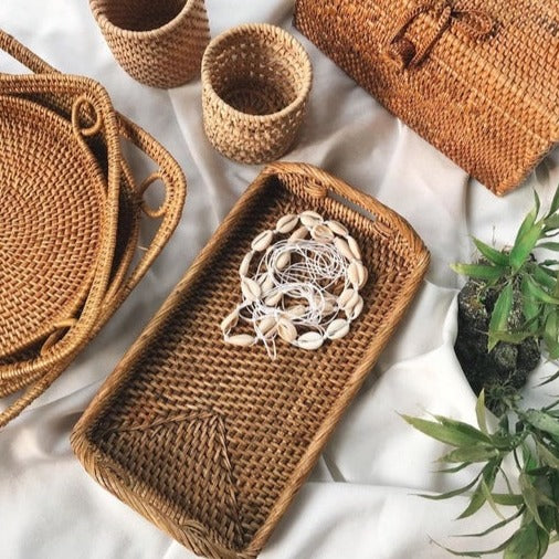 Tropical Rattan Tray Premium