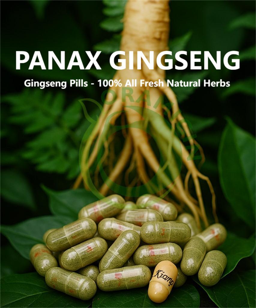 Panax Ginseng- 500mg | 1 x 100 caps Ginseng Leave NATURAL HERBAL