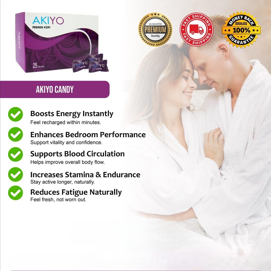 Akiyo Herbal Coffee Candy | Natural Stamina Supplement for Men
