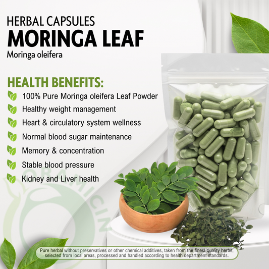 Moringa Leaf 100 Caps Herbs Spices Extract Natural Organic Pure Herbal Health